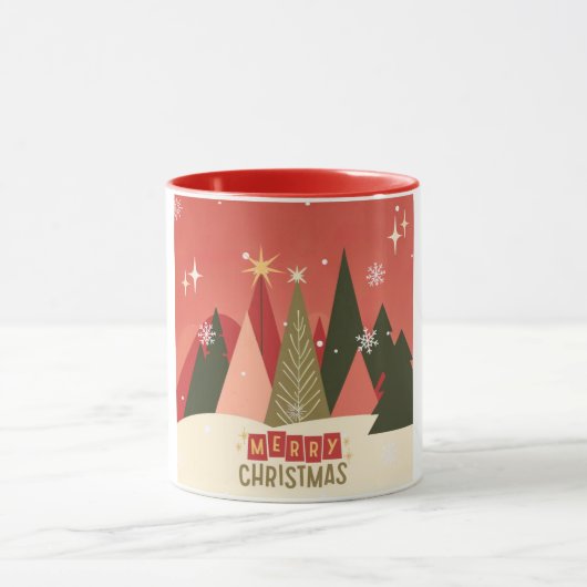 Mug Arbre de Noël rétro/Vintage (Centre)