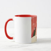 Mug Arbre de Noël rétro/vintage joyeux (Gauche)