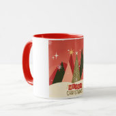 Mug Arbre de Noël rétro/vintage joyeux (Devant gauche)