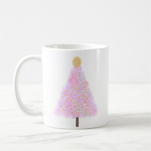 Mug Arbre de Noël rose (Gauche)
