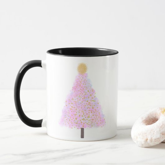 Mug Arbre de Noël rose (Avec donut)