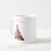 Mug Arbre de Noël Rose élégant moderne (Devant gauche)