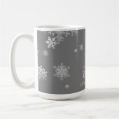 Mug Arbre de Noël rose et flocons de neige (Gauche)