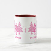 Mug Arbre de Noël rose moderne Nom Motif Café (Centre)