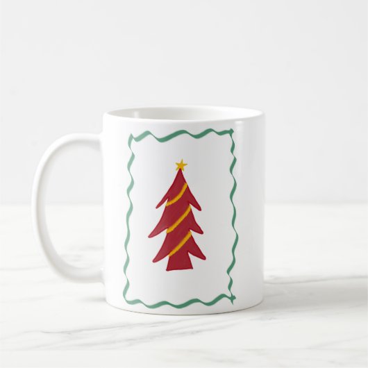 Mug Arbre de Noël rouge (Gauche)