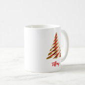 Mug Arbre de Noël rouge et or (Devant droit)