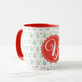 Mug Arbre de Noël rouge et vert (Devant gauche)