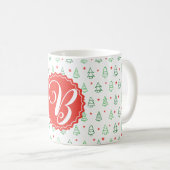 Mug Arbre de Noël rouge et vert (Devant droit)