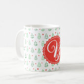 Mug Arbre de Noël rouge et vert (Devant gauche)