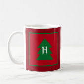 Mug Arbre de Noël rouge foncé personnalisé Élégant ini (Gauche)