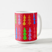 Mug Arbre de Noël rouge Pop Art (Devant droit)