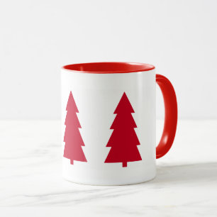 Mug Arbre de Noël rouge Simple Minimal