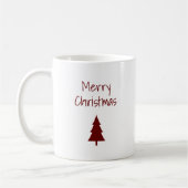 Mug Arbre de Noël Simples Typographie Rouge (Gauche)