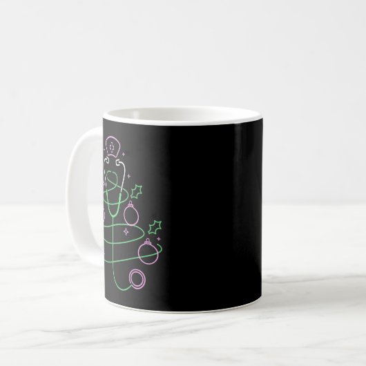 Mug Arbre de Noël Stethoscope Infirmière Noël (Devant gauche)