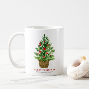 Mug Arbre de Noël sur un panier en osier Joyeux Noël