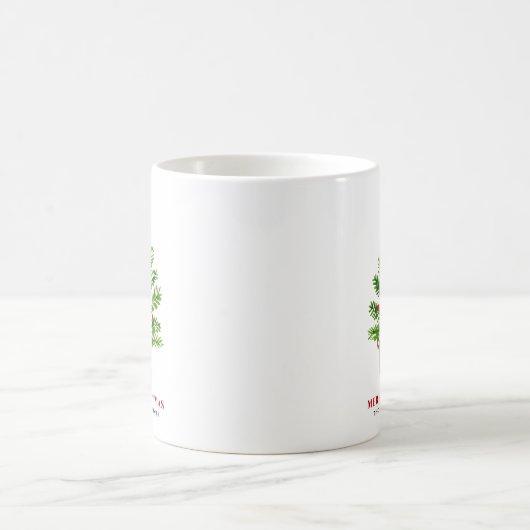 Mug Arbre de Noël sur un panier en osier Joyeux Noël (Centre)