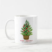 Mug Arbre de Noël sur un panier en osier Joyeux Noël (Gauche)