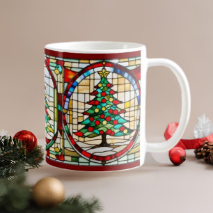 Mug Arbre de Noël Tige Verre d'art Musique de Noël