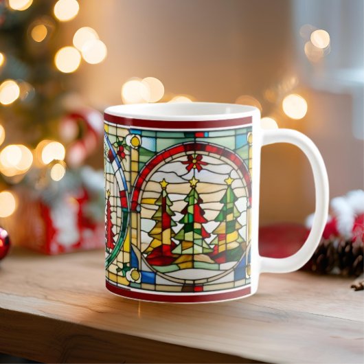 Mug Arbre de Noël Tige Verre d'art Musique de Noël