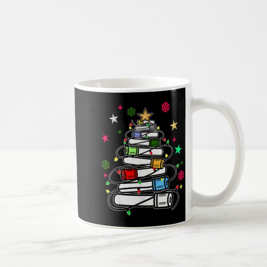 Mug Arbre de Noël Tube de Sang Phlébotomiste Tech Phlé (Droite)