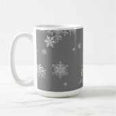 Mug Arbre de Noël vert et flocons de neige (Gauche)