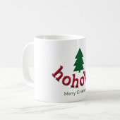Mug Arbre de Noël vert HoHoHo Rouge Joyeux Noël (Devant gauche)