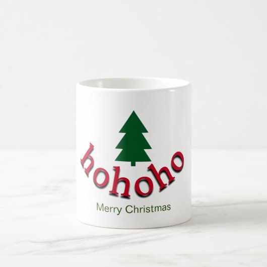 Mug Arbre de Noël vert HoHoHo Rouge Joyeux Noël (Centre)