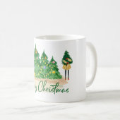 Mug Arbre de Noël vert jaune (Devant droit)