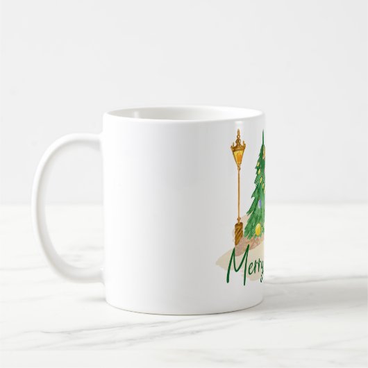 Mug Arbre de Noël vert jaune (Gauche)