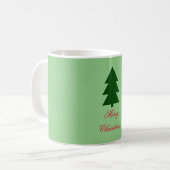 Mug Arbre de Noël vert Joyeux Noël Typographie (Devant gauche)