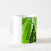 Mug Arbre de Noël vert moderne avec étoile (Devant gauche)