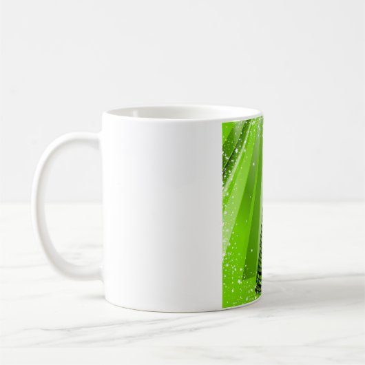 Mug Arbre de Noël vert moderne avec étoile (Gauche)