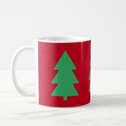Mug Arbre de Noël vert rouge (Gauche)