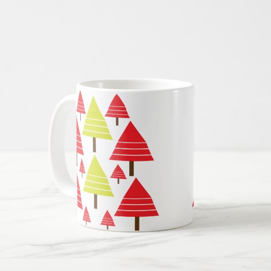 Mug Arbre de Noël vert rouge (Devant gauche)