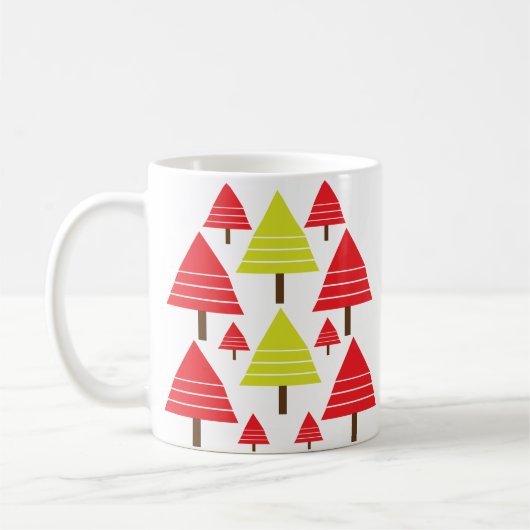 Mug Arbre de Noël vert rouge (Gauche)