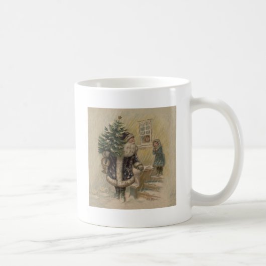 Mug Arbre de Noël vintage Père Noël (Droite)