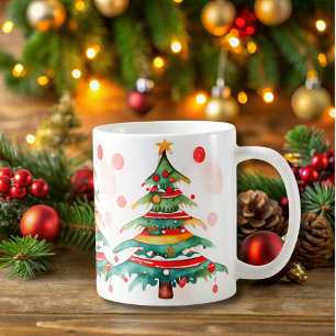 Mug Arbre de Noël Whimsical avec ornements et point