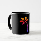 Mug Arbre de palmier arc-en-ciel avec arrière - plan b (Devant gauche)