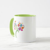 Mug Arbre de Pâques avec les oeufs et les fleurs (Devant gauche)