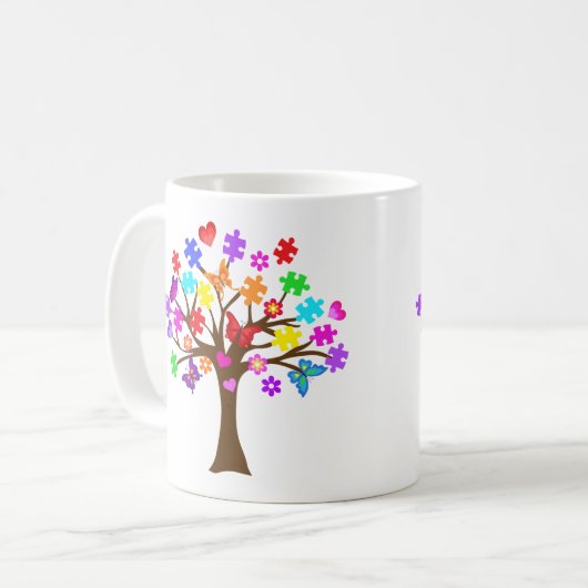 Mug Arbre de sensibilisation sur l'autisme (Devant gauche)