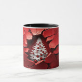 Mug Arbre de vacances à mur rouge 3D (Centre)