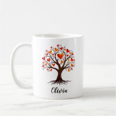 Mug Arbre de vie avec Feuilles en forme de coeur (Gauche)