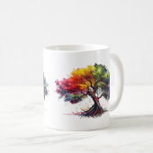 Mug Arbre de vie coloré aquarelles (Devant droit)
