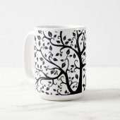 Mug Arbre de vie en noir et blanc (Devant gauche)