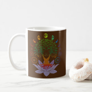 Mug arbre de vie fleur de lotus phases lune sacrée