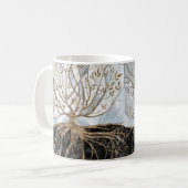 Mug Arbre de vie - Le marbre perle, or et noir (Devant gauche)