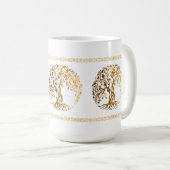 Mug Arbre de vie Mehndi (Or) (Devant droit)