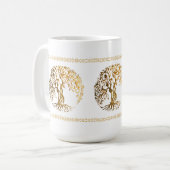 Mug Arbre de vie Mehndi (Or) (Devant gauche)
