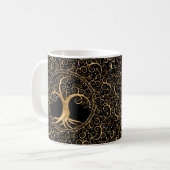 Mug Arbre de vie Spirale dorée et pierres précieuses (Devant gauche)