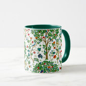 Mug Arbre de William Morris de motif de la vie, vert (Devant droit)